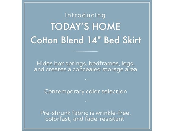 Today’s Home Classic Tailored Bed Skirt Dust Ruffle