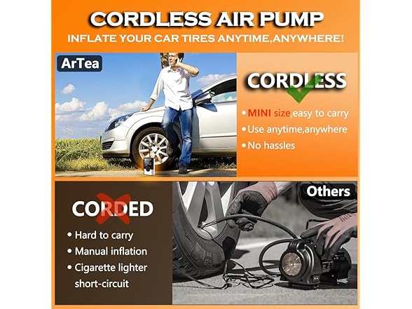 ArTea Tire Inflator Portable Air Compressors