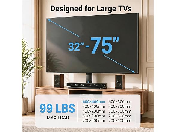 PERLESMITH Universal Swivel TV Stand