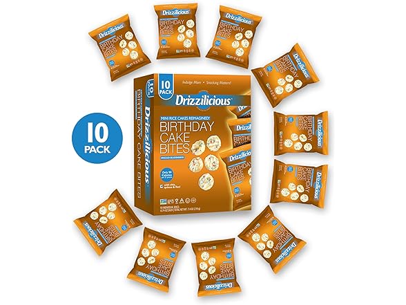 Drizzilicious Birthday Cake Rice Cakes 10pk