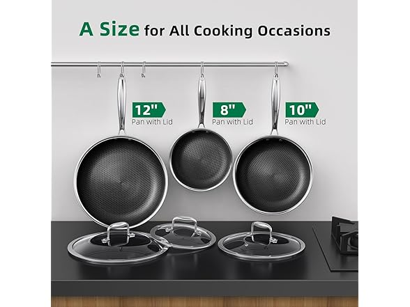 Hybrid Nonstick 6-Piece Frying Pan Set