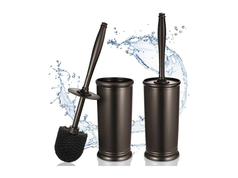 HAMITOR Bronze Toilet Bowl Brush Holder Set