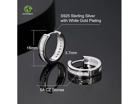 KRKC&CO NS615079 Hoop earrings men