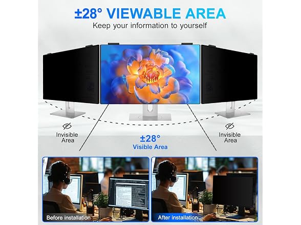 23.6" Magnetic Monitor Privacy Screen