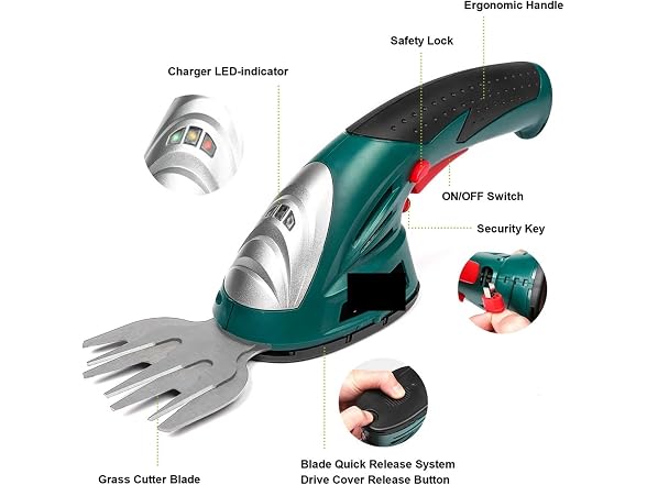 IOKGVEDD GAR-54 7.2V Cordless Hedge & Shrub Trimmer