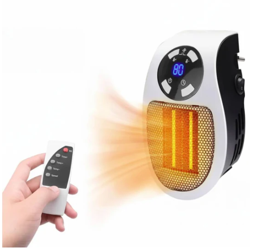 Portable Wall Outlet Space Heater 500W w/ Remote - Gallery 6