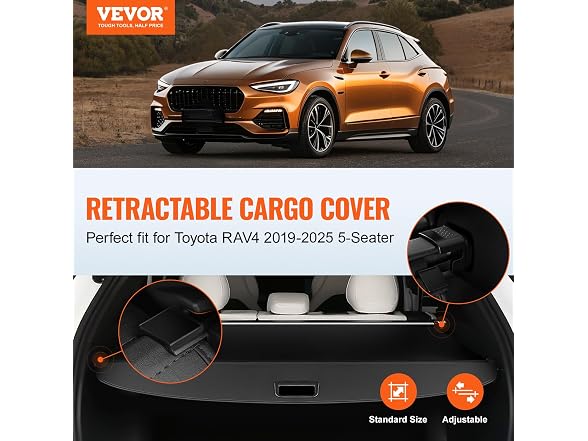 Retractable Cargo Cover for Toyota, Upgraded