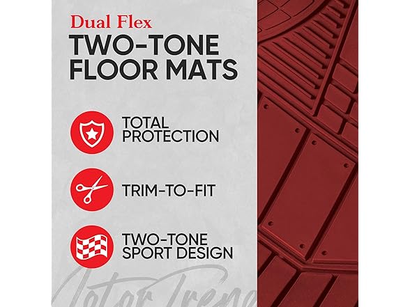 MOTOR TREND DualFlex™ Rubber Car Floor Mat