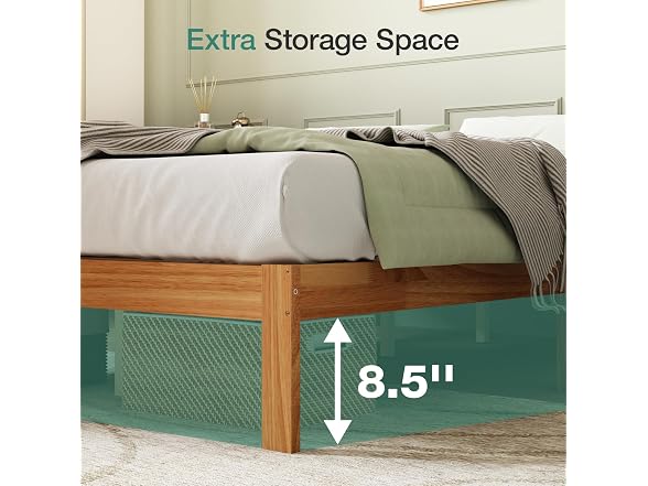 Novilla 12 Inch Wooden Queen Bed Frame