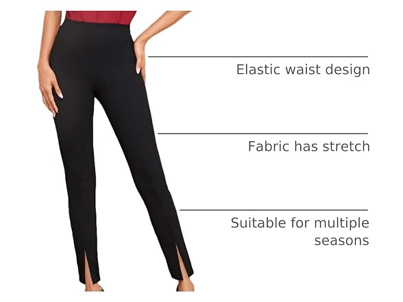 SweatyRocks Women (L) Elegant Elastic Waist Pants