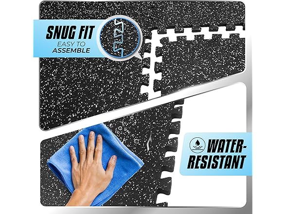 Yes4All Rubber Gym Flooring 0.56"  6 Tiles