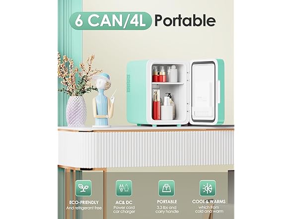 Skincare Fridge With LED Light Mirror