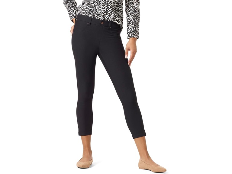HUE Women's Ankle Slit Essential Denim Capri, Black, X-Large
