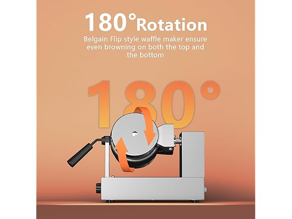 POPFOODEX Commercial Belgian Waffle Maker