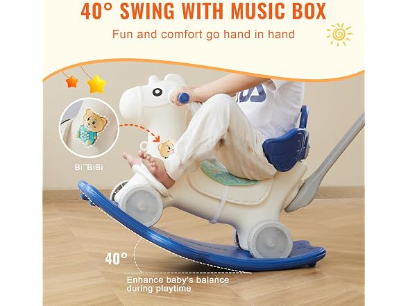 4 in 1 Rocking Horse for Toddlers 1-3