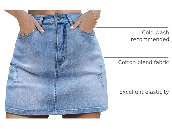 LOLILRSD Women's Denim Mini Skort