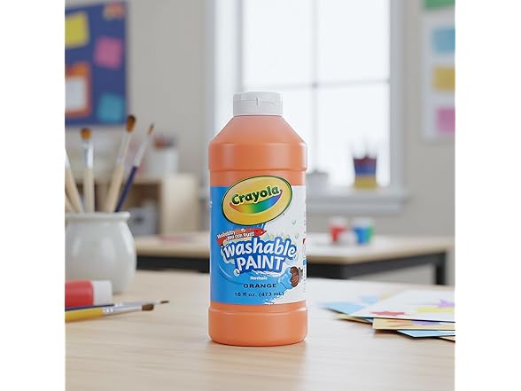 Crayola Washable Orange Paint, 16 oz Bottle