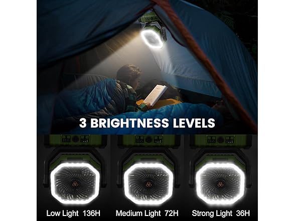 30000mAh Camping Fan with LED Lantern