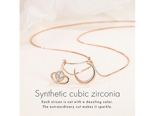 Onlyfine Moon Star Necklace White gold