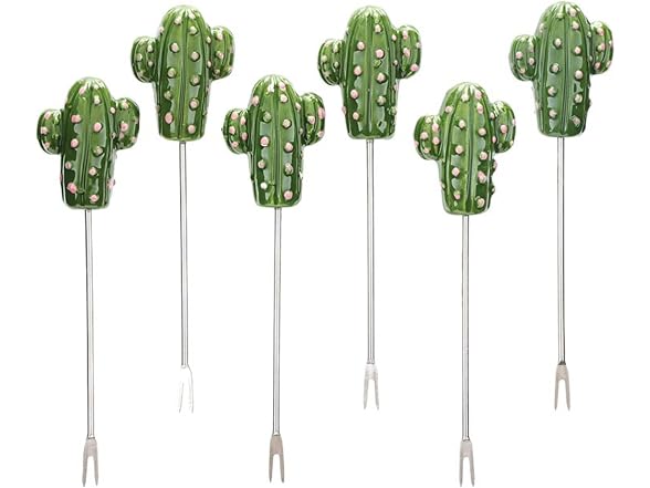 Appetizer Forks Ceramic Cactus 6 CT