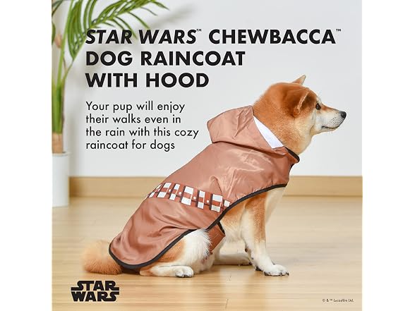 Star Wars for Pets Chewbacca Dog Raincoat, Extra Small
