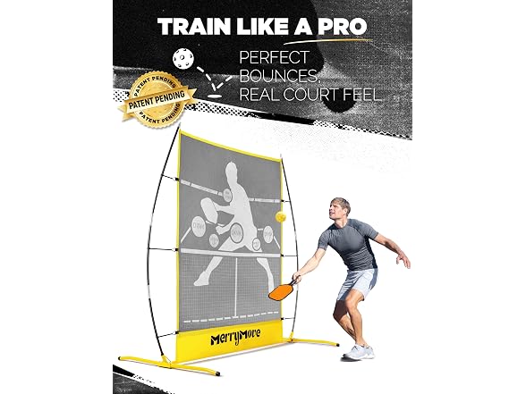 Yellow Pickleball Practice Rebounder Net