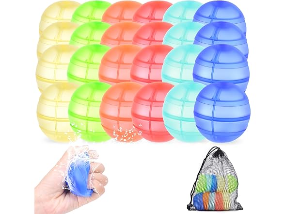 RURING Reusable Silicone Water Balloons 24PK