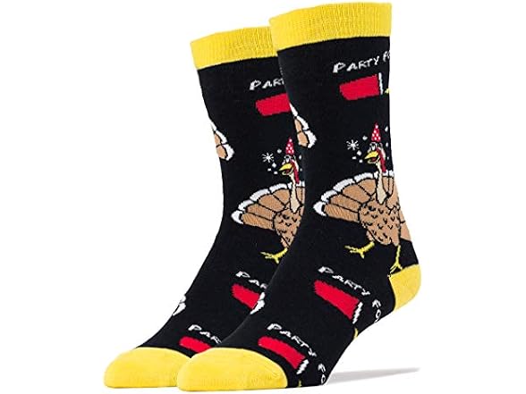 Ooohyeah Men (8-13) Funny Turkey Bird Crew Socks