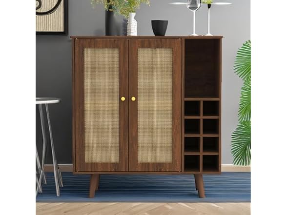 Atlantic Loft & Luv Remy Boho Mid-Century Bar Cabinet
