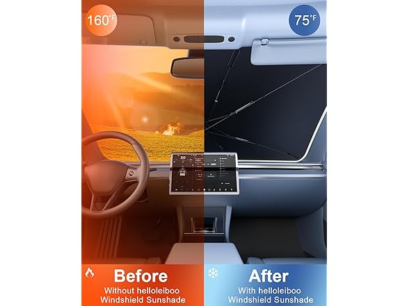 helloleiboo Car Windshield Sun Shade | 57"x32"