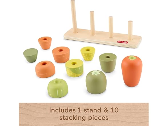 Fisher-Price Wood Toddler Toy Veggie Stacker