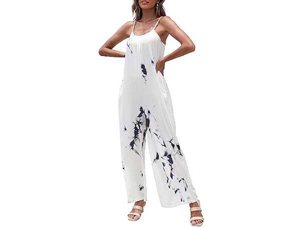 $7.99, Was $31.99, 75% Off! Fkeep Women Loose V Neck Sleeveless Strap Pants dealfomo