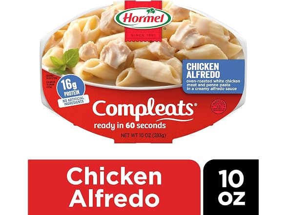 6PK HORMEL COMPLEATS Chicken Alfredo Microwave Tray