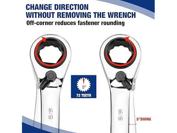 WORKPRO 7pc Reversible Ratchet Set