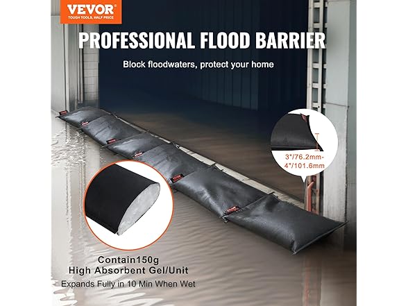 VEVOR Water Flood Dam Bags 6 Pack