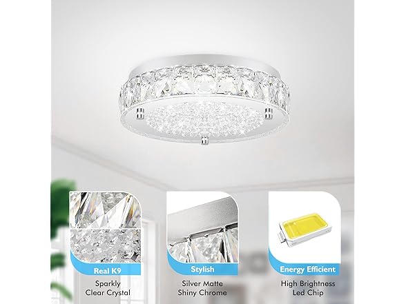 Brightever B0BV6S2DGK 11 Inch Crystal Ceiling Light