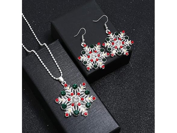 LZHLQ Snowflake Earrings & Necklace