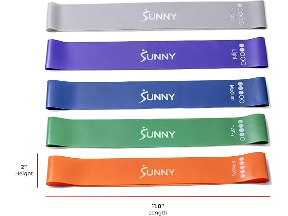 Sunny Health & Fitness 5-Level Resistance Loop Set