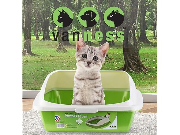 Van Ness Pets Large High Sided Cat Litter Box with Frame