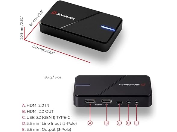 AVerMedia HDMI Capture Card- Gaming, Vi