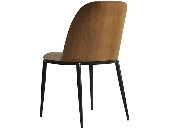 LeisureMod TCWN18BG Tule Dining Chair Walnut/Beige