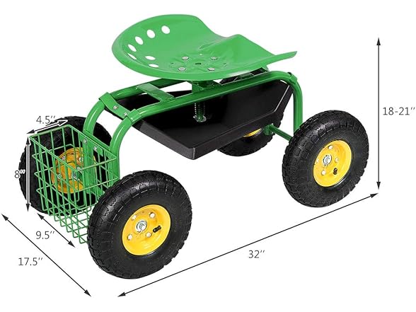 IRONMAX Garden Cart with Seat