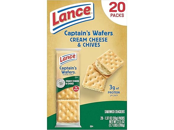 20PK Lance Sandwich Crackers, Cream Cheese & Chives