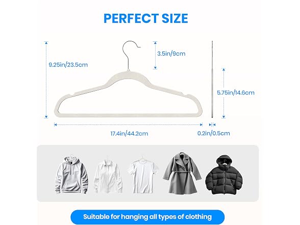YSSOA Velvet Hangers 70 Pack White