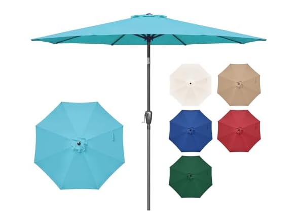 Simple Deluxe Patio Umbrella 9 FT, Turquoise