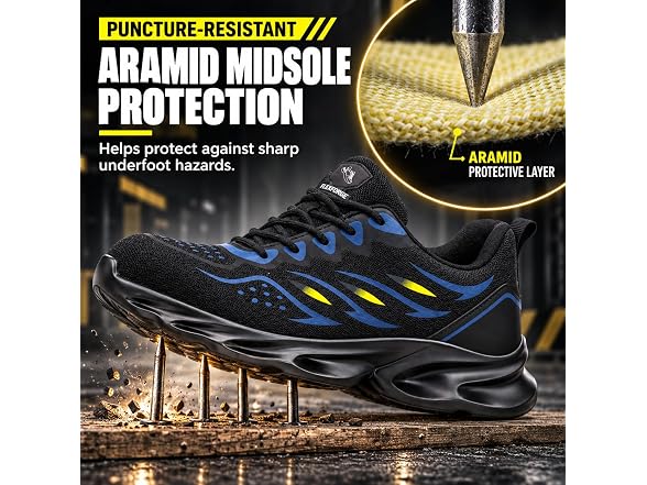 FLEXFORGE Mens Steel Toe Work Shoes