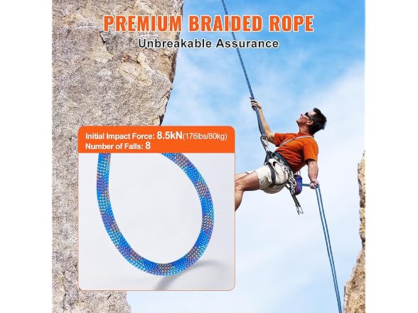VEVOR 10.2mm Dynamic Climbing Rope