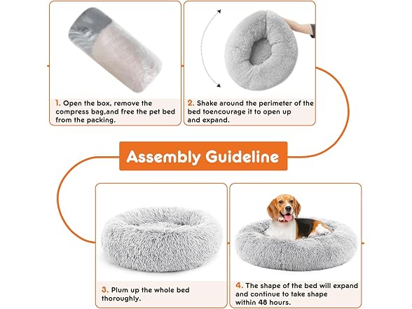 NEWBULIG 30.7x30.7 Inch Donut Dog Bed