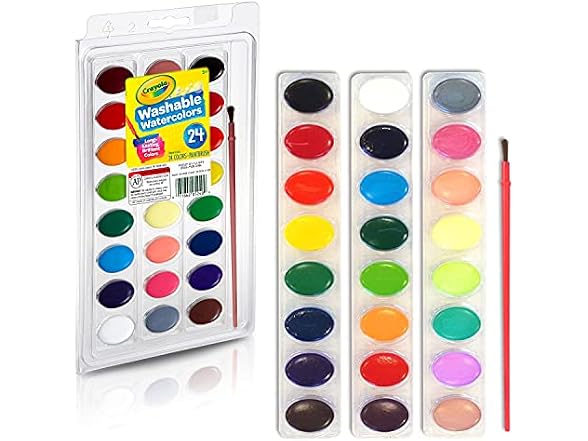CRAYOLA PAN OF WASHABLE COLORS 24CT