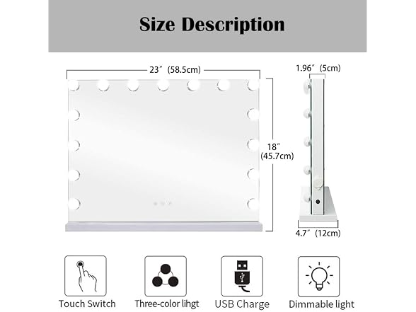 BENDIC Vanity Mirror Makeup Mirror Lights10X